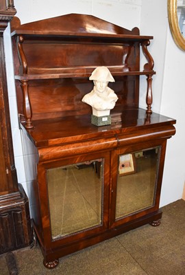 Lot 1182 - A Victorian Mahogany Chiffonier, the shelved...