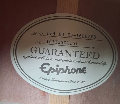 Lot 43 - Epiphone EJ-160E/VS Electro-Acoustic Guitar