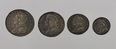 Lot 425 - George II, Maundy Set 1737, 4 coins comprising...