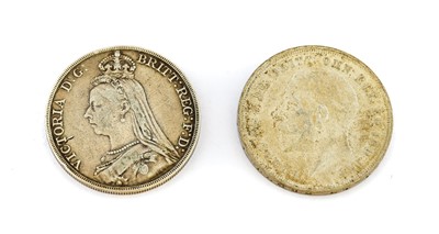 Lot 66 - 2 x UK Silver Crowns, comprising: Victoria,...