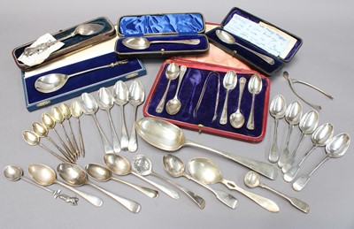 Lot 94 - A Collection of Assorted Silver Flatware,...