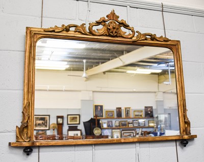 Lot 1168 - A 19th Century Gilt Framed Overmantel Mirror,...