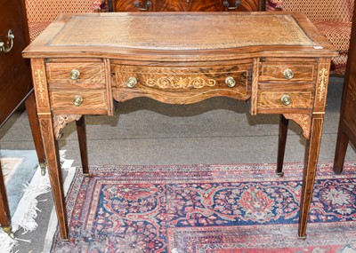 Lot 1165 - An Edwardian Inlaid Rosewood Bowfront Writing...