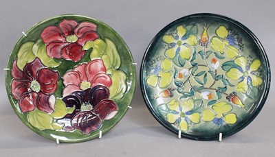 Lot 389 - A Modern Moorcroft Plate, Clematis pattern,...