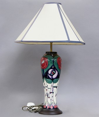 Lot 387 - A Modern Moorcroft Baluster Lamp, Mackintosh...