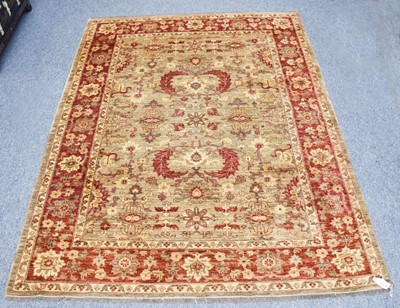 Lot 1109 - An Afghan Rug, the field of serrated leaves...