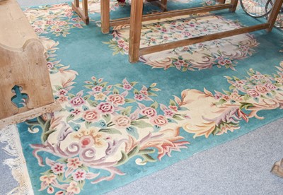 Lot 1111 - A 'Savonnerie' Design Carpet, the jade floral...