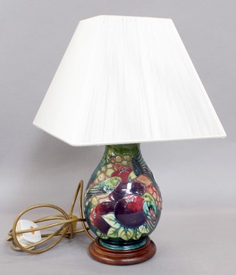 Lot 391 - A Modern Moorcroft Table Lamp, Finches pattern,...