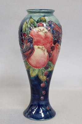 Lot 388 - A Modern Moorcroft Vase, Finches pattern...