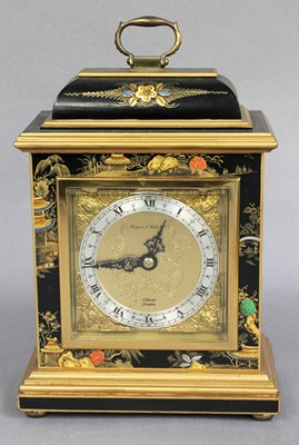 Lot 327 - A Black Japanned Mantel Timepiece, dial signed...