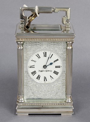 Lot 330 - A Silvered Carriage Timepiece, retailed by...