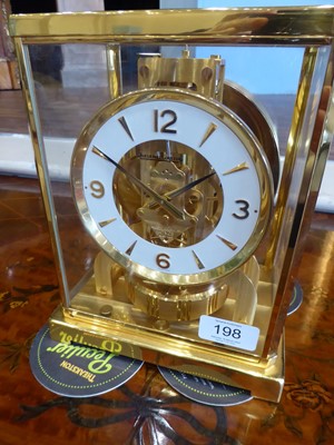 Lot 198 - A Brass Atmos Clock, signed Jaeger LeCoultre,...