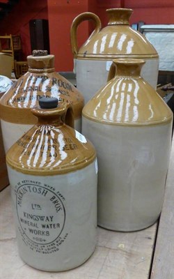 Lot 695 - Four stoneware flagons and a quantity of pottery and glass in five boxes