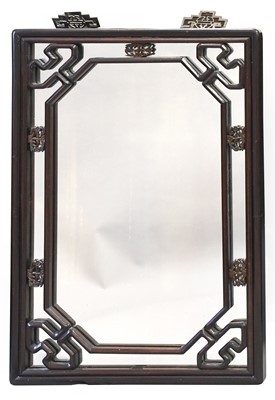 Lot 782 - An Early 20th Century Chinese Hardwood Mirror,...