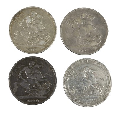 Lot 86 - 4 x George III, Crowns comprising: 1819 LIX (S....