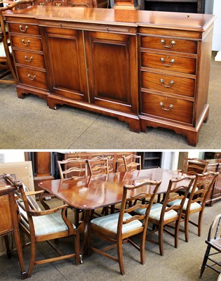 Lot 1189 - A Reproduction Mahogany Assembled Dining Suite,...