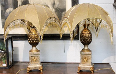 Lot 1193 - A Pair of Modern Pineapple Form Table Lamps,...