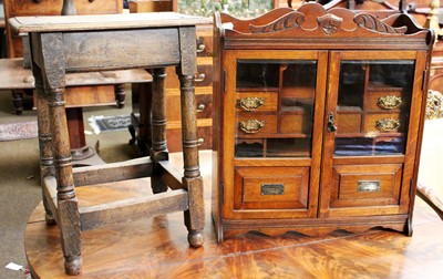 Lot 1208 - A Reproduction Oak Joint Stool, 45cm by 26cm...