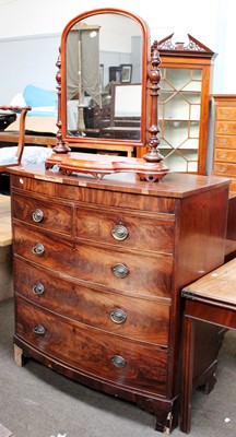 Lot 1228 - A George IV Mahogany Bow Front Chest of Two...