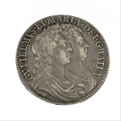 Lot 65 - William and Mary, Halfcrown 1689 PRIMO, obv....