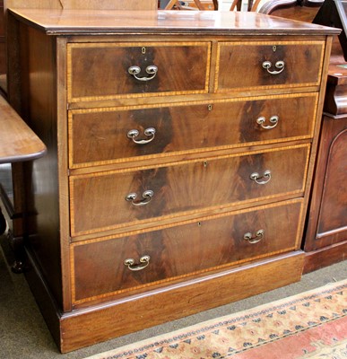 Lot 1211 - An Edwardian Mahogany Chest of Two Short Over...