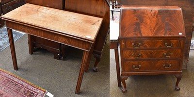 Lot 1229 - A George III Mahogany Fold Over Tea Table, on...