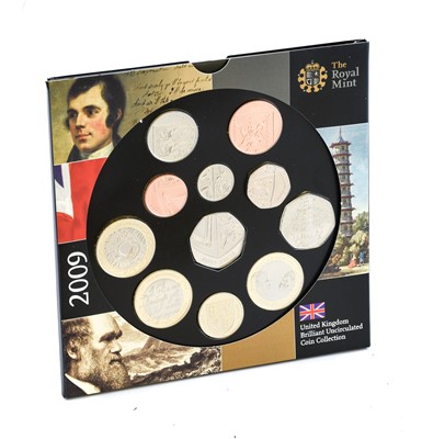 Lot 345 - 2009 UK Brilliant Uncirculated Coin Set, 11...