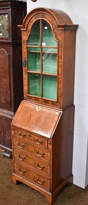 Lot 1245 - A Yew wood Bureau Bookcase, 20th century, of...