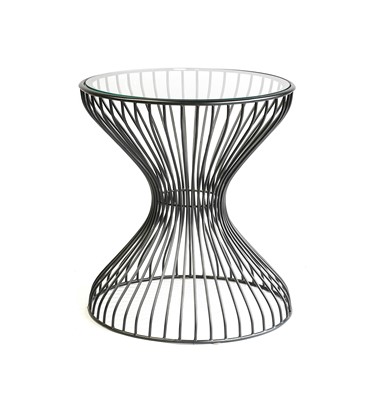 Lot 291 - A Platner Side Table, in black, with a clear...