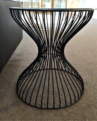 Lot 291 - A Platner Side Table, in black, with a clear...