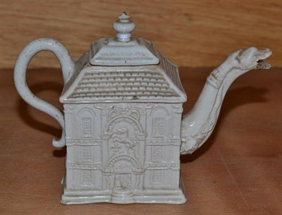 Lot 70 - An 18th Century White Salt Glazed Mansion House Teapot and Cover, circa 1740-50, the three...
