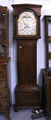 Lot 1297 - An Oak Eight-Day Longcase Clock, arch-painted...