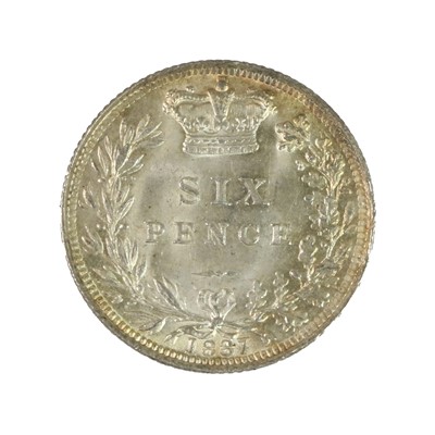 Lot 127 - Victoria, Sixpence 1887 obv. young head left...