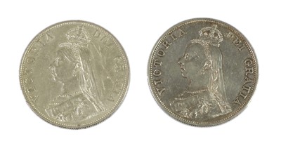 Lot 107 - 2 x Victoria, Double Florins: 1887 and 1889...