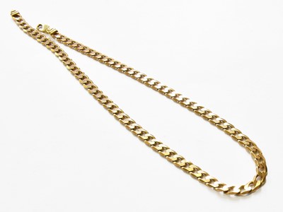 Lot 46 - A 9 Carat Gold Curb Link Necklace, length 52cm