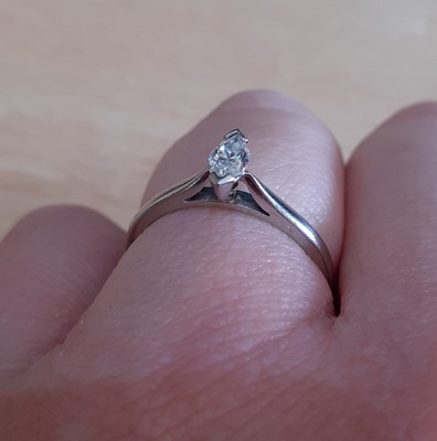 Lot 2076 - A Platinum Diamond Solitaire Ring the marquise...