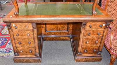 Lot 1158 - A Victorian Figured Walnut Desk