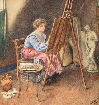 Lot 324 - Violet Linton (fl.1899-1940) The artist at her...
