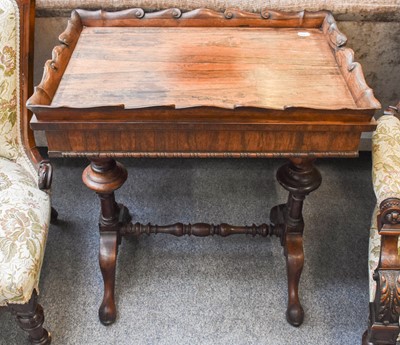 Lot 1233 - A Victorian Rosewood Galleried Side Table,...