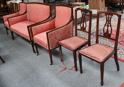 Lot 1362 - An Edwardian Inlaid Mahogany Seven Piece...