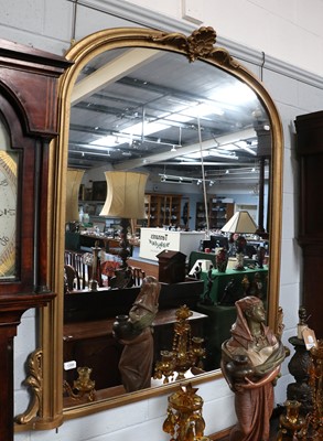 Lot 1295 - A Large Gilt Framed Overmantel Mirror, with...