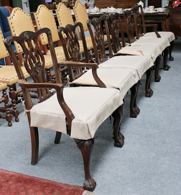 Lot 1351 - A Set of Six Georgian Mahogany Dining Chairs,...