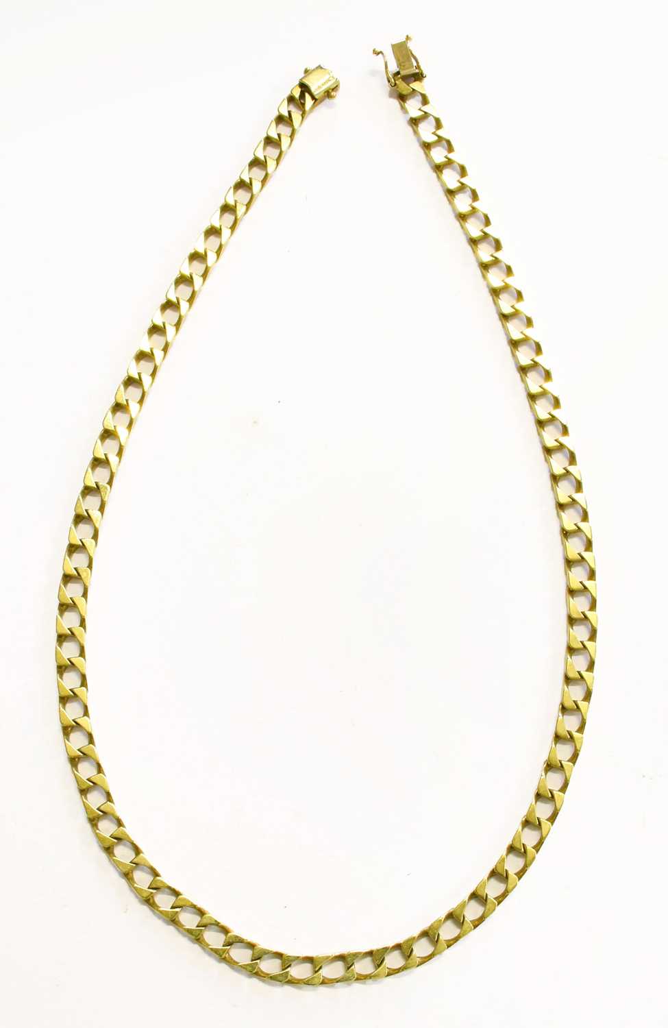 Lot 75 - A 9 Carat Gold Curb Link Necklace, length 43.5cm