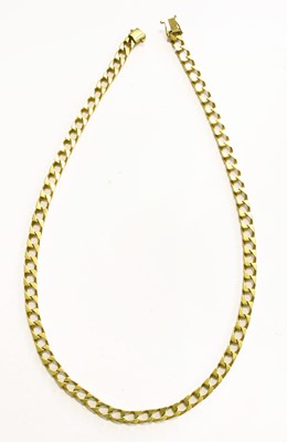 Lot 75 - A 9 Carat Gold Curb Link Necklace, length 43.5cm
