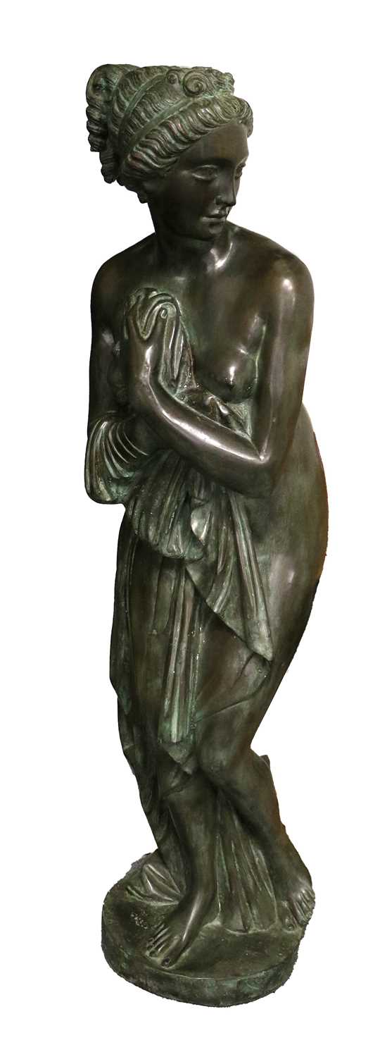 Lot 1383 - A Patinated Metal Garden Statue of Venus of...