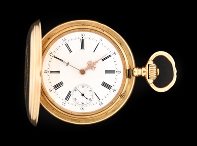 Lot 2414 - An 18 Carat Gold Full Hunter Pocket Watch,...