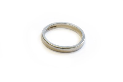 Lot 113 - A Platinum Band Ring, finger size K1/2