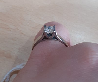 Lot 2075 - A Platinum Diamond Solitaire Ring the round...