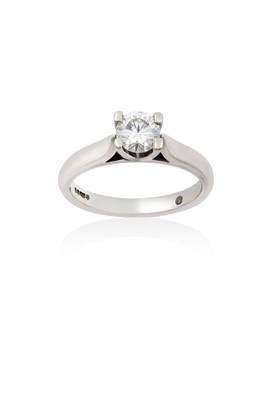 Lot 2075 - A Platinum Diamond Solitaire Ring the round...