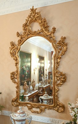 Lot 206 - An Italian Giltwood Bevelled Glass Wall Mirror,...
